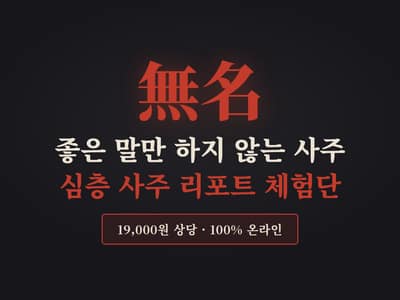 [경기 광주시] 좋은 말만 하지 않는 사주, 無名 심층 사주 리포트 체험단