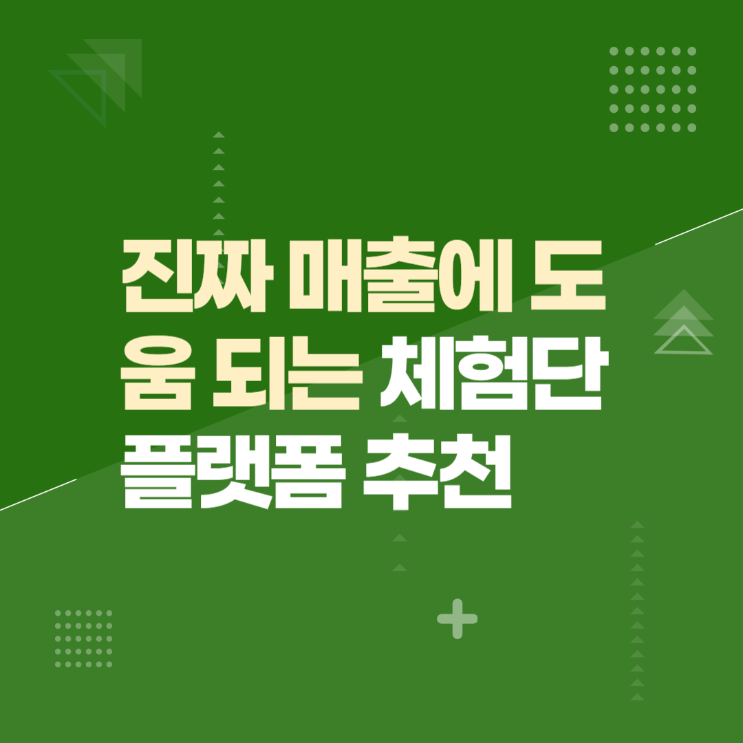 진짜 매출에 도움 되는 체험단 플랫폼 추천
